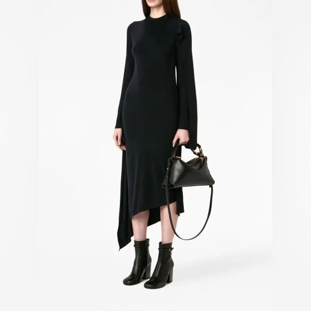 JW Anderson Black Asymmetrical Midi Dress UK 8